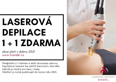 Laserov&aacute; depilace 1+1 zdarma