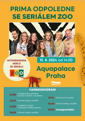 Autogrami&aacute;da herců ze seri&aacute;lu ZOO v Aquapalace
