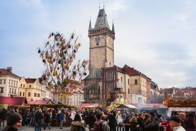 Velikonočn&iacute; trhy v centru Prahy rozezvuč&iacute; dechov&yacute; festival